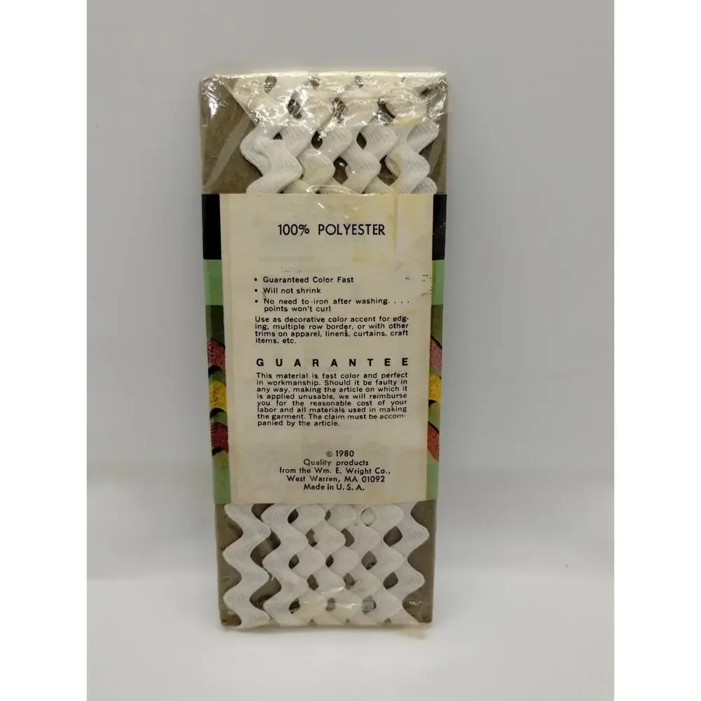 Wrights Medium Rick Rack - 30 White 2 1/2 Yd - 116 401
